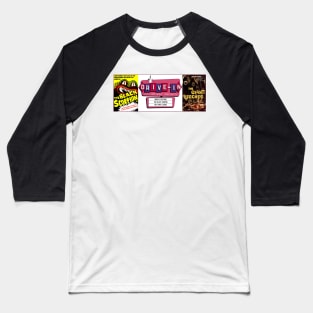 Drive-In Double Feature - The Black Scorpion & The Giant Leeches Baseball T-Shirt